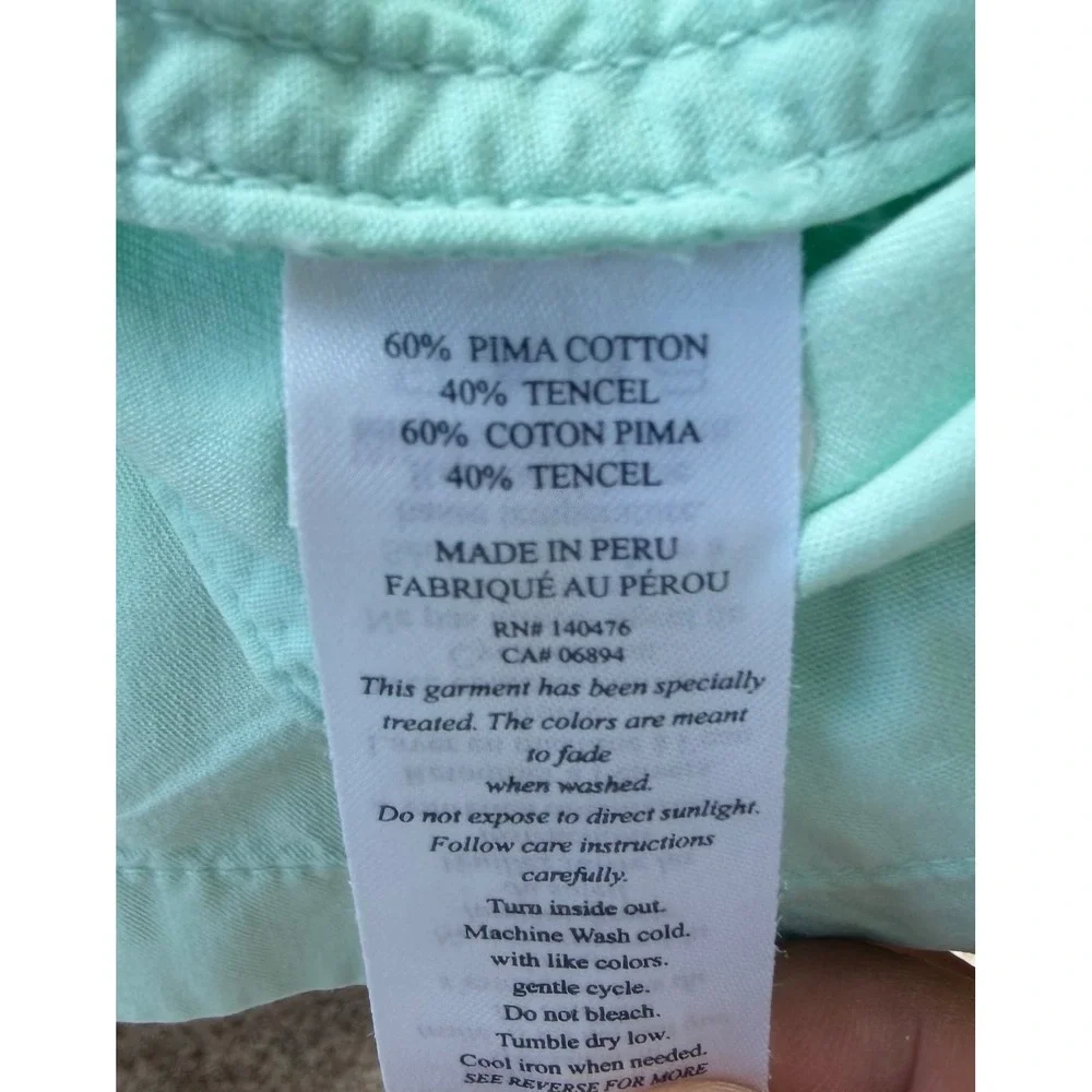 Faherty All Day Harbor Short Mens 32 Mint Green Pima Cotton Tencel New - Picture 5 of 5